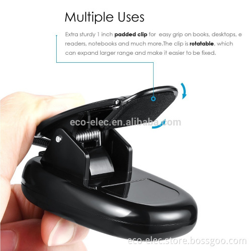 Book Light Clip On Reading Bed Lamp, Battery and USB Operated, 4 LED Warm White Lights with 2 Brightness Levels